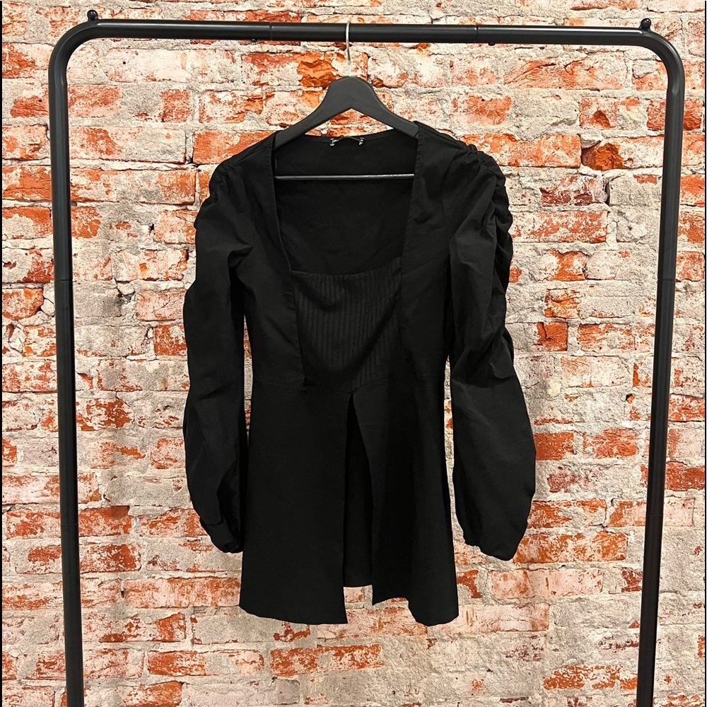 ZARA black long sleeve blouse.
